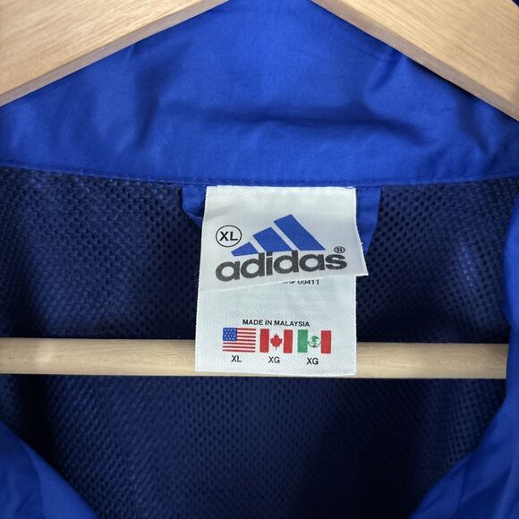 VTG 90s Adidas Full Zip Nylon Mesh Lined Vented Windbreaker Jacket Men’s Size XL - Picture 4 of 7